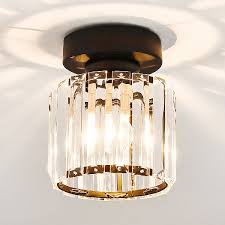 Hallway ceiling light fixtures are quite different. Clear Crystal Mini Semi Flush Mount Lighting Single Light Modern Style Ceiling Light Fixture For Hallway Takeluckhome Com