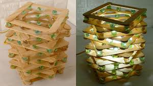 Diy Room Decor How To Make A Popsicle Stick Lamp Easy Crafts Ideas At Popsicle Stick Crafts House Diy Popsicle Stick Crafts Craft Stick Crafts