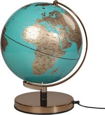 Light Up Globe Metallic Copper Azure Blue By Wild Wolf Barnes Noble