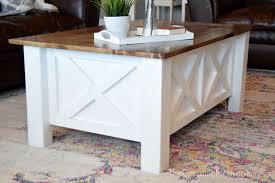 How To Build A Farmhouse Coffee Table With Storage Free Building Plans In 2020 Diy Farmhouse Coffee Table Coffee Table With Storage Plans Diy Storage Coffee Table
