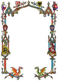 Medieval Border With Heraldry And Dragons By Https Www Deviantart Com Dashinvaine On Deviantart Medieval Border Medieval Dragon Medieval Books