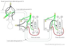 The main wire that will go from one switch to the other should have 4 wires total (black, white, ground and red). Es 6408 Two Light Switches One Power Source Together With Wiring One Switch Download Diagram