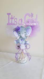 Purple Baby Elephant Centerpiece Girl Elephant Baby Etsy Elephant Baby Shower Theme Elephant Baby Shower Centerpieces Elephant Baby Shower Theme Girl