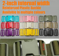 Side Release Buckle for 2'' Belt, 2 pcs Heavy Duty Plastic Buckles Replacement Dual Adjustable No Sewing, Extra Thick Clasp Clips for 2 inch(50mm) ...