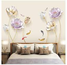 Browse bedroom decorating ideas and layouts. Murals Wallpaper 3d Watercolor Flower Purple Big Flower For Livingroom Bedroom Tv Background Decorative Wallpaper 150cmx105cm Painting Supplies Wall Treatments Tools Home Improvement Urbytus Com