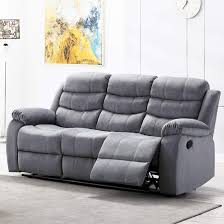 The size and style of this sectional sofa set is perfect for th. Furny Rochas Fabric 3 Seater Recliner Sofa Set Light Grey Amazon In Furniture