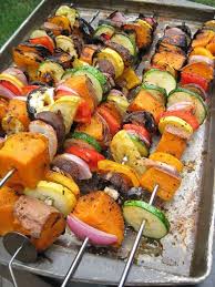 Grilled Sweet Potato And Vegetable Skewers A Hint Of Honey Grilled Sweet Potatoes Bbq Recipes Recipes