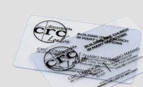 The choice of two rounded corner treatments: Printed Clear Transparent Plastic Business Cards Uk Face Media Group