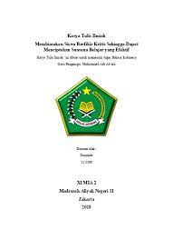Karya inovatif, contohnya membuat teknologi tepat guna, menciptakan karya seni, membuat inovasi alat peraga pembelajaran, dan berpartisipasi dalam penyusunan standar atau pedoman. Sistematika Penulisan Karya Tulis Ilmiah Versi Depdiknas Untuk Kenaikan Pangkat