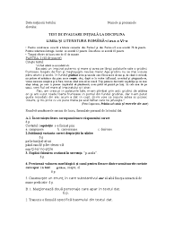 Copilul tau trece in clasa 6? Test Initial La Romana Clasa A Via Dupa Modelul Mects
