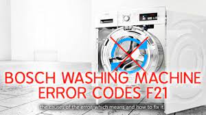 • unplug the machine for three minutes to unlock the door. Bosch Washer Error Codes F21 Causes How Fix Problem