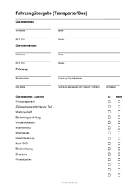 Dem kaufvertrag liegen folgende unterlagen zugrunde: Fahrzeugubergabe Transporter Bus Pdf Vorlage Zum Ausdrucken