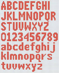 free knitted alphabet and numbers chart courtesy of