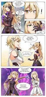 Lumine used to be a world traveler with her brother, aether, until the day of their unfortunate encounter with the unknown goddess on teyvat. Fischl And Lumine Genshin Impact Drawn By Dulldull Danbooru