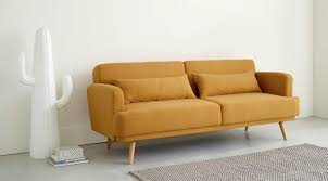 Mosterdgele Slaapbank Met 3 Plaatsen Elvis Maisons Du Monde Nel 2020 Letto 3 Posti Divano Letto Divano