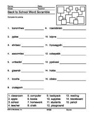 Printable Back To School Word Scramble Worksheet With Teacher Answer Key This Classroom Resource Makes A P Word Scramble Printable Abc Order Word Puzzles