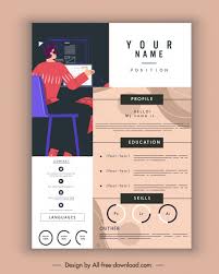 Modern resume template (word & indd). Personnel Resume Template Working Man Icon Contemporary Decor Free Vector In Adobe Illustrator Ai Ai Format Encapsulated Postscript Eps Eps Format Format For Free Download 1 47mb