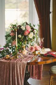 Velvet Tablecloth Velvet Table Runner Velvet Wedding Decor Rose Gold Wedding Blush Wedd Wedding Decorations Wedding Reception Decorations Rose Gold Wedding