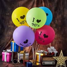 Buy products such as serves 24 90s theme 1990s party supplies, 144pcs plates napkins cups, favors decorations disposable paper tableware dinnerware kit set bulk for kids boys girls men women birthday wedding bridal shower at walmart and save. Buy 90s Themed Party Set Include 60 Pieces I Love 90s Latex Balloons And 2 Rolls Balloon Ribbons For 90s Themed Birthday Party Throwback Party Decorations Online In Indonesia B07xrgm94y