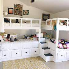 This Fun Bunk Room Was Sent In From Kellymooreclark Https Youtu Be Bsneylv2ftk Kidsroomdecor Kids Bunk Bed Rooms Small Room Bedroom Bunk Beds With Stairs