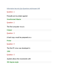 #1 albums of 1986 10 questions. Information Security Quiz Questions Answers Pdf