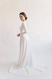 Long Sleeve Wedding Dress Satin Wedding Dress Simple Wedding Etsy In 2021 Wedding Dress Long Sleeve Satin Wedding Gown Long Sleeve Wedding Gowns