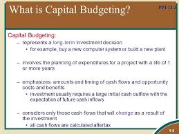 Capital budgeting is the process of making investment decisions in long term assets. The Capital Budgeting Decision Ppt Video Online Download