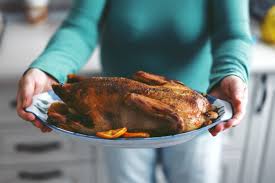 Learn how to roast a crispy, bronzed duck. Free Photo Woman Cooking Duck With Vegetables And Puting It From Oven Lifestyle Christmas Or Thanksgiving Concept