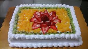 Pastel cuadrado para hombre con fruta. Tortas Rectangulares Con Fruta