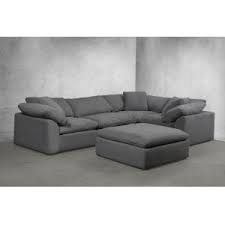 Provide ample seating with sectional sofas. Sunset Trading Cloud Puff 6 Piece Slipcovered Modular L Shaped Sectional Sofa With Ottoman Performance White Su 1458 81 3c 2a 1o