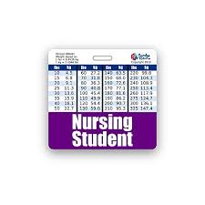 Nursing Student Badge Buddy Horizontal W Height Weight Conversion Charts Standard Purple
