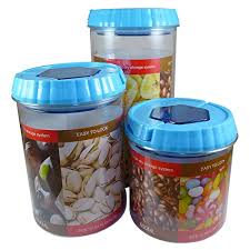 Iris airtight food storage container. Kitchen Canisters Set Of 3 Light Blue Decorative Food Storage Jars For Counter Or Pantry Colorful Lids Make Airtight Containers For Coffee Tea Sugar Or Flour Bpa Free Buy Online