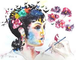 Heriopterae" is my latest painting. It's made with watercolor and  thinliners. Size is 45x30cm (17,7 x 11,8 in). It is available as prints