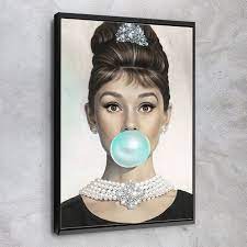 Les meilleures offres pour audrey hepburn bubble gum photo imprimé sur encadrée toile wall art decor sont sur ✓ comparez les prix et les spécificités des produits neufs et d'occasion ✓ pleins d'articles en livraison gratuite!. Audrey Hepburn Bubble Gum Canvas Print Art Home Decor Ready To Hang Made In Usa Audrey Hepburn Hepburn Tiffany Blue