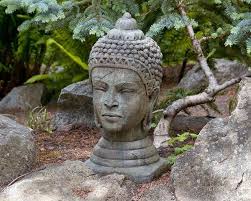 Head Of Buddha Buddha Concrete Statues Japanese Garden Ornaments