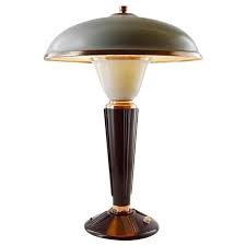 Large Art Deco Bakelite Table Lamp By Eileen Gray For Jumo France Art Deco Lamps Art Deco Desk Art Deco Lighting