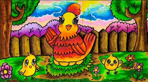 Mewarnai gambar kartun ayam jantan coloring. Cara Menggambar Dan Mewarnai Induk Ayam Dan Anak Ayam Dengan Crayon Oil Pastel Yang Bagus Dan Mudah Youtube