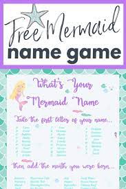 Mermaid Party Name Game The Frugal Sisters Party Names Mermaid Party Whats Your Mermaid Name