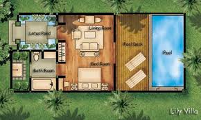 Villa Lily Floorplan Pool House Plans Bali House Resort Plan