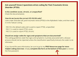 Coding For Post Traumatic Stress Disorder Remove The Anxiety Medical Coding Buff