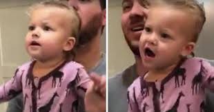The Internet Is Loving This Adorable Video Of Daddy And Daughter Singing  "My Girl" In Mirror