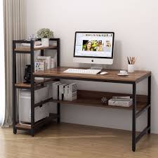 Tribesigns Office Desk Computer Table With 4 Tier Storage Shelves Desk Furniture Furniture Computer Desk Design