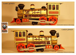 Made In Japan By Masudaya Toys The Casey Jones This Tin Toy Trains Features Include A Non Stop Mystery Action Puffing Noise Toy Train Tin Toys Vintage Toys