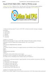 Untuk jawaban sudah saya sertakan di bawah langsung untuk setiap nomor. Soal Cpns Tkd Tiu Tkp Twk 2016 Latihan Soal Cpns