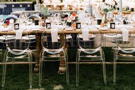 This Retro Glam Bougainvillea Estate Wedding Was Inspired By Frank Sinatra And Desert Blooms Junebug Weddings Wedding Reception Chairs Ghost Chairs Wedding Reception Modern Wedding Inspiration