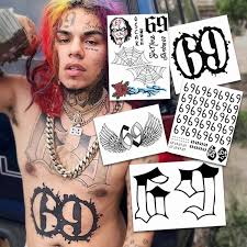 Tekashi 6ix9ine Temporary Tattoos Fashiontats Com Temporary Tattoo Designs Temporary Tattoos Star Tattoos