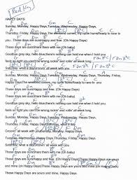 Happy Days Tv Theme Guitar Chord Chart Real Key In 2019