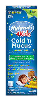 Hylands 4 Kids Cold N Mucus Nighttime Relief Liquid Natural Relief Of Chest Congestion Sleeplessness Runny Nose Sore Throat Sneezing Cough 4