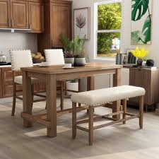 Scarlett 7 piece dining set with upholstered host chairs. Furniture Of America Tays Rustic Brown Counter Height Dining Set Overstock 20830793