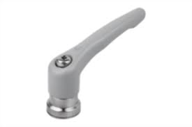 Adjustable handles, zinc with internal thread and clamping force  intensifier, matt textured